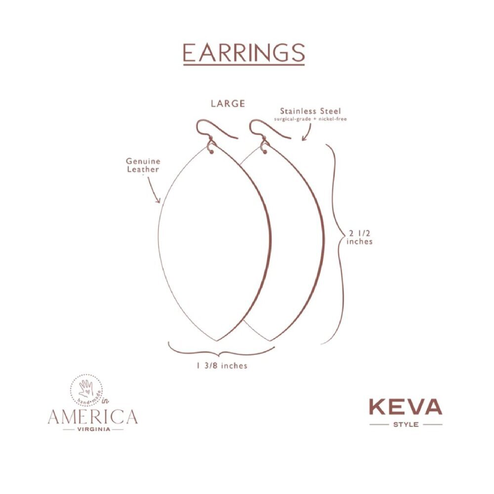 🆕 Keva Style Point on Cream Leather and Gold Earrings - Picture 6 of 6